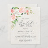 Papier Invitation à la douche nuptiale rose blanc budget (Devant / Derrière)