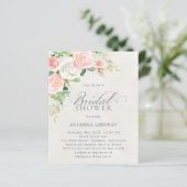 Papier Invitation à la douche nuptiale rose blanc budget (Debout devant)