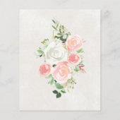 Papier Invitation à la douche nuptiale rose blanc budget (Dos)