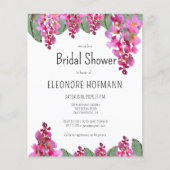 Papier Invitation à la douche nuptiale rose budget (Devant)