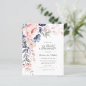 Papier Invitation à la douche nuptiale rose budget (Debout devant)