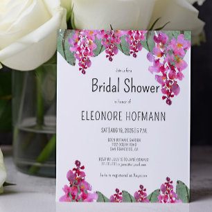 Papier Invitation à la douche nuptiale rose budget