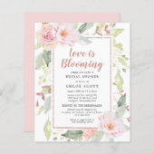 Papier Invitation à la douche nuptiale rose budget (Devant / Derrière)