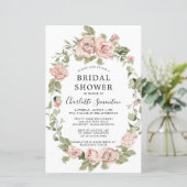 Papier Invitation à la douche nuptiale rose budget (Debout devant)