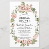 Papier Invitation à la douche nuptiale rose budget (Devant)