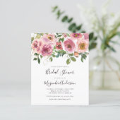 Papier Invitation à la douche nuptiale rose budget (Debout devant)