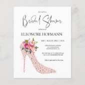 Papier Invitation à la douche nuptiale rose budget talons (Devant)