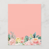 Papier Invitation à la douche nuptiale rose et rose blanc (Dos)