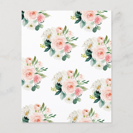 Papier Invitation à la douche nuptiale rose et vert budge (Dos)