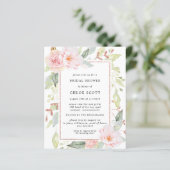 Papier Invitation à la douche nuptiale rose floral (Debout devant)