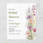 Papier Invitation à la douche nuptiale rose floral (Devant)