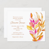 Papier Invitation à la douche nuptiale rose-jaune (Devant / Derrière)