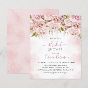 Papier Invitation à la douche nuptiale rose pâle