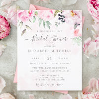 Invitation à la douche nuptiale rose rose Budget
