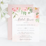 Papier Invitation à la douche nuptiale rose rose Budget<br><div class="desc">Une élégante invitation à la douche nuptiale florale avec des pivoines d'aquarelle rose vif et des roses avec une calligraphie manuscrite moderne. Ce magnifique design est parfait pour les mariages de printemps et d'été avec un thème romantique ou vintage.</div>