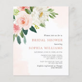 Papier Invitation à la douche nuptiale rose rose Budget (Devant)