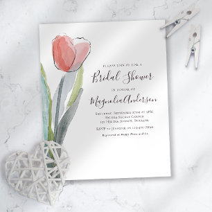 Papier Invitation à la douche nuptiale Tulip Budget