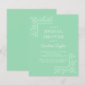 Papier Invitation à la douche nuptiale verte de la Monnai (Devant / Derrière)