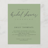 Papier Invitation à la douche nuptiale verte de Sage Budg (Devant)