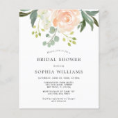 Papier Invitation à la douche nuptiale verte et au Rose d (Devant)