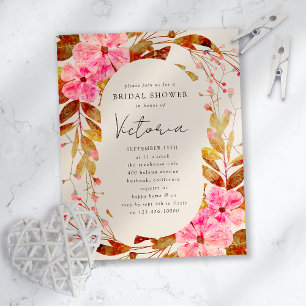 Papier Invitation à la douche nuptiale vintage Florals