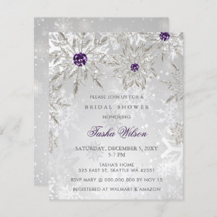 Papier Invitation à la douche nuptiale violet budget