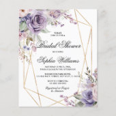 Papier Invitation à la douche nuptiale violet et rousse (Devant)