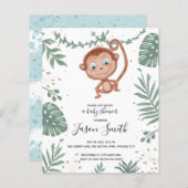Papier Invitation à la douche pour bébé garçon heureux si (Devant / Derrière)