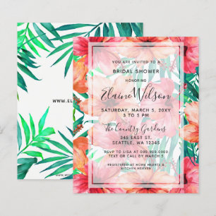 Papier Invitation à la douche tropicale
