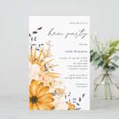 Papier Invitation à la fête de Hen Gray Jaune Budget (Debout devant)