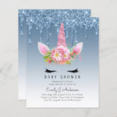 Papier Invitation à la fête de naissance de bébé fille li (Devant / Derrière)