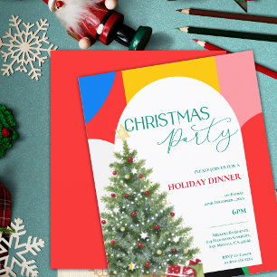 Papier Invitation à la fête de Noël avec motif abstrait