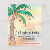 Papier Invitation à la fête de Noël Budget Palm Tree (Devant)
