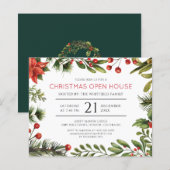 Papier Invitation à la fête de Noël de la maison ouverte (Devant / Derrière)