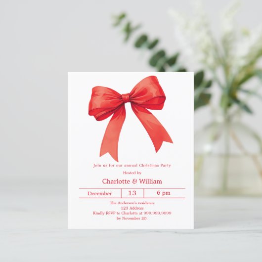 Papier Invitation à la fête de Noël de l'arc rouge (Debout devant)