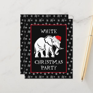Papier Invitation à la fête de Noël de l'éléphant blanc