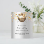 Papier Invitation à la fête de Noël de l'étoile en or d'a (Debout devant)