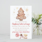 Papier Invitation à la fête de Noël d'échange de biscuits (Debout devant)