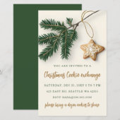 Papier Invitation à la fête de Noël d'échange de biscuits (Devant / Derrière)