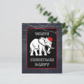 Papier Invitation à la fête de Noël éléphant blanc (Debout devant)