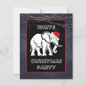Papier Invitation à la fête de Noël éléphant blanc (Devant)