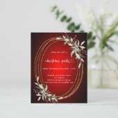 Papier Invitation à la fête de Noël en or rouge (Debout devant)