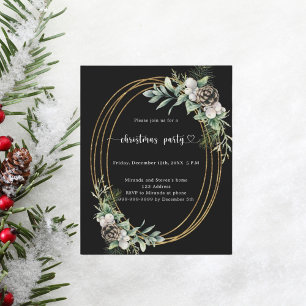 Papier Invitation à la fête de Noël en pin noir