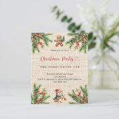 Papier Invitation à la fête de Noël naturelle du pin de B (Debout devant)