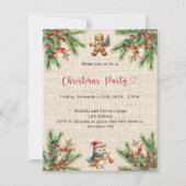 Papier Invitation à la fête de Noël naturelle du pin de B (Devant)