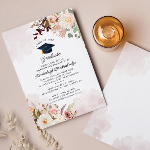 Papier Invitation à la fête de remise des diplômes Floral
