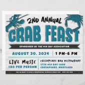 Papier Invitation à la fête du crabe (Devant / Derrière)