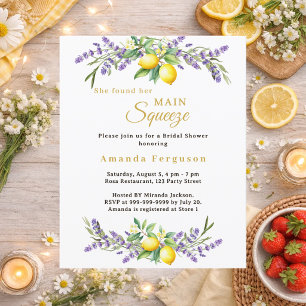 Papier Invitation à la fête prénuptiale : citrons lavande