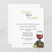 Papier Invitation à la fête prénuptiale 'Vino before vows (Devant / Derrière)