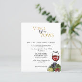 Papier Invitation à la fête prénuptiale 'Vino before vows (Debout devant)